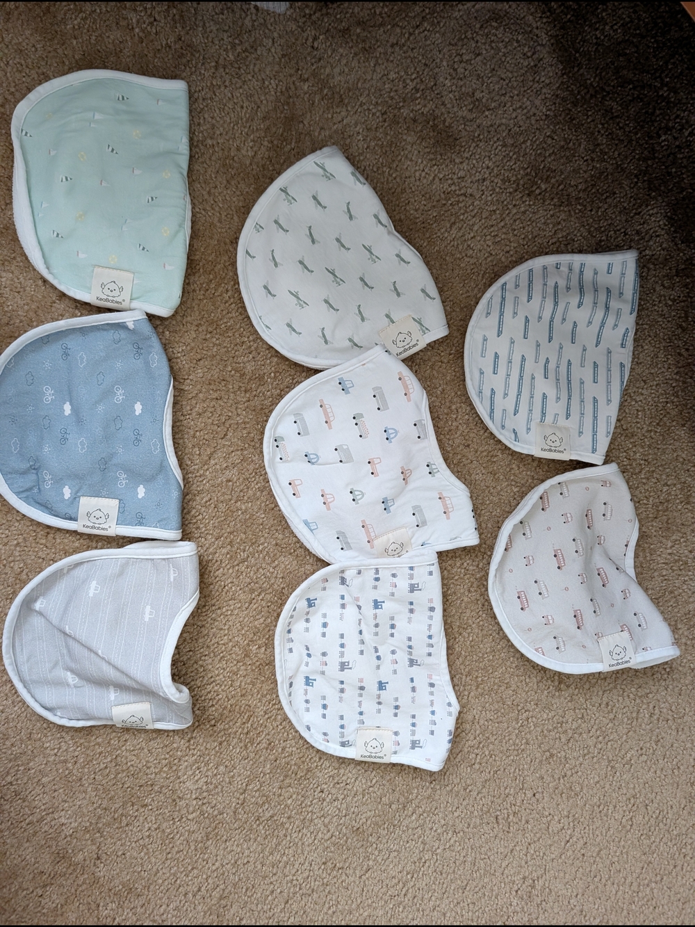 Keababies Drool Bibs - Assorted Transportation Prints